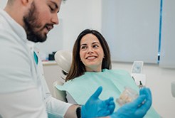 Woman smiling at the dentist