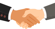 Animated people shaking hands