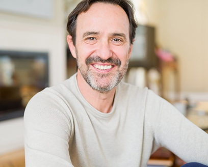 Man smiling with dental implants in Fort Worth