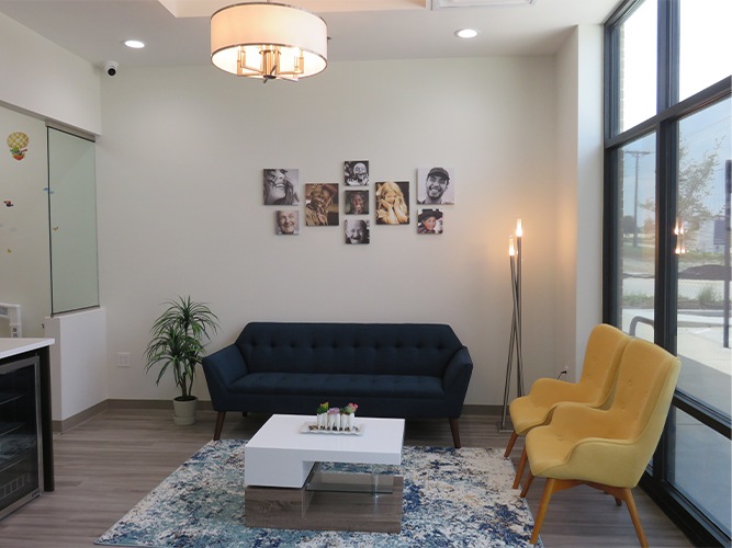 Reception area in Fort Worth dental office