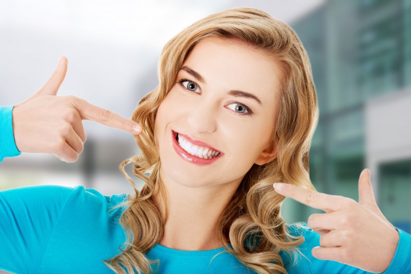 Dental patient with a clean and white smile