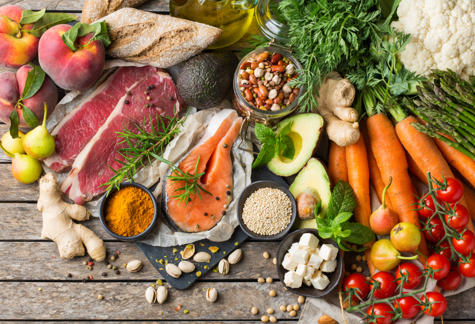 Assorted healthy foods